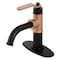 Kingston Brass KSD2827KL Single-Handle Bathroom Faucet with Push Pop-Up, Matte Black/Rose Gold KSD2827KL - alternate 1